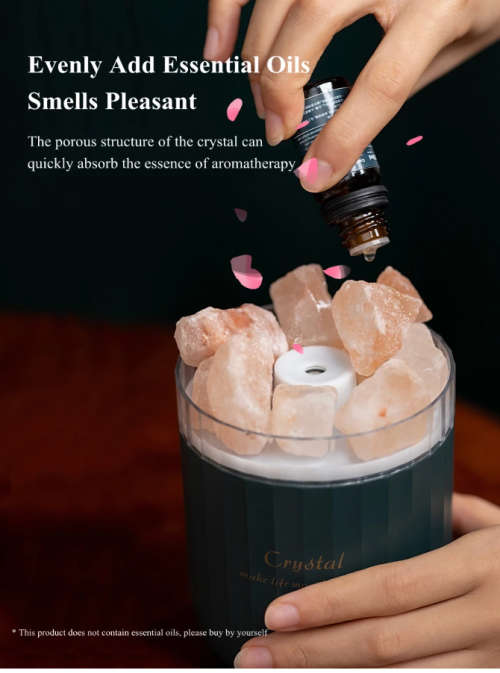 Crystal Stone USB Air Humidifier Care for Skin Essential Oil LED Aroma Diffuser Mist Maker Spray for