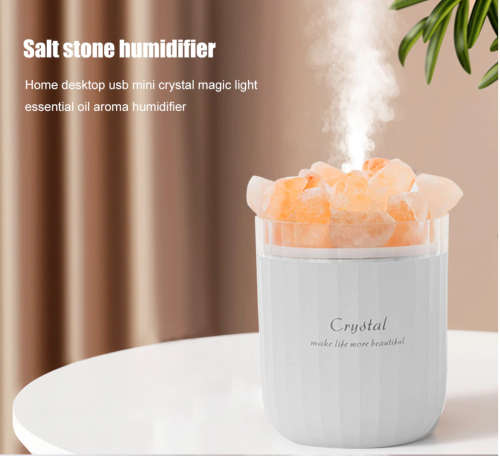 Crystal Stone USB Air Humidifier Care for Skin Essential Oil LED Aroma Diffuser Mist Maker Spray for