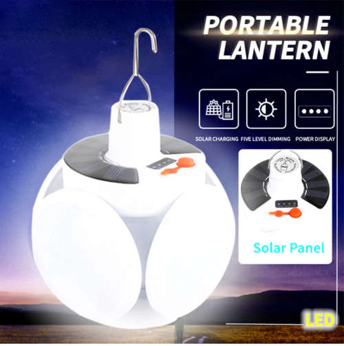 LED Solar Torch USB Rechargeable Outdoor Camping Lamp Emergency Lights Waterproof Night Light