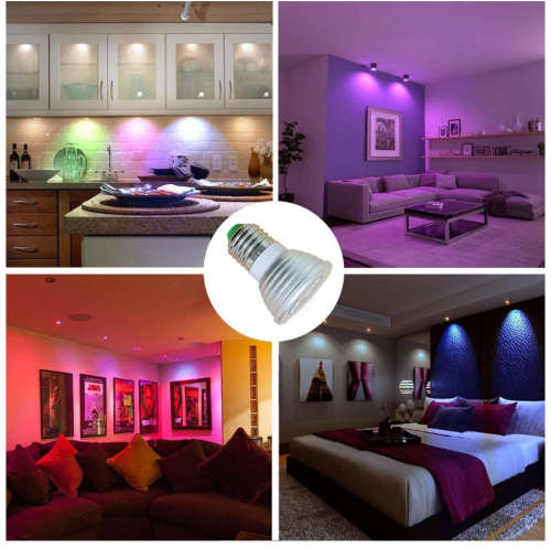 LED RGB Light Bulb Dimmable 3W LED Lamp Remote Control Colorful Changing Bulb Led Lampada Decor Home
