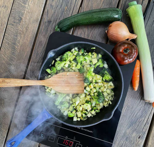 Gourmand Cast Iron Round Skillet - Blue