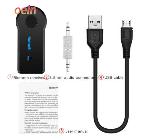 2 in 1 Wireless Bluetooth 5.0 Receiver Transmitter Adapter 3.5mm Jack For Car Music Audio Aux