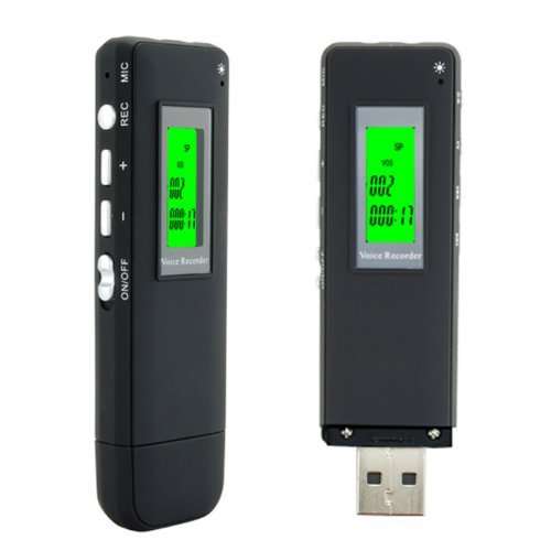 Digital Voice & Telephone Recorder - 4GB + USB Flash Drive + MP3 Player