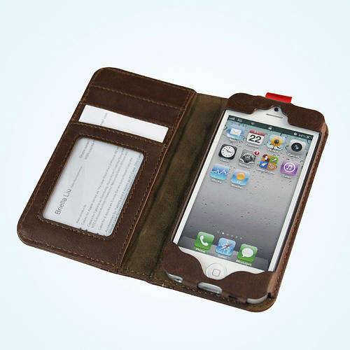 Retro Book Design Flip Twelve South's Bookbook Leather Wallet Case for iPhone 4