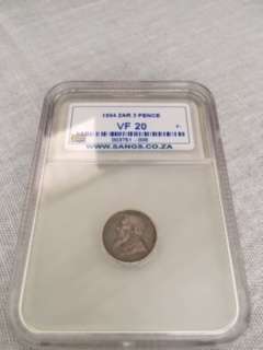 1894 ZAR 3 PENCE VF20