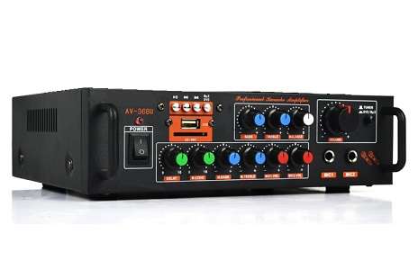 Digital Multimedia Home Amplifier. With USB, SD, FM, AV, RCA and 2 channel Mic / Karaoke inputs
