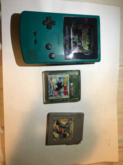 GameBoy Color Console + 3 Games inc Pokemon Crystal - Game Boy Colour (Retro)