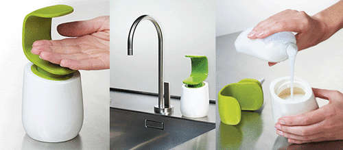 C-Shaped Liquid Single-Handed Soap Dispenser Wash Bottle Shampoo Container