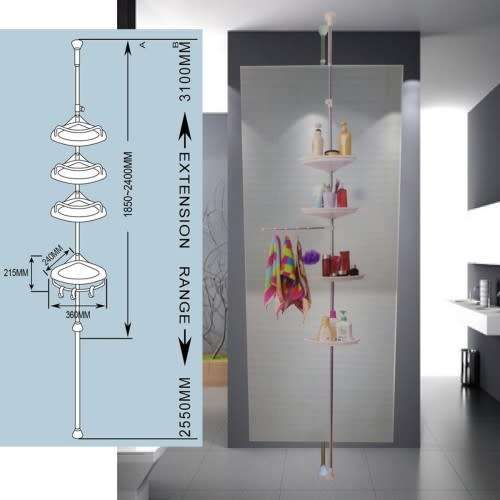Bathroom Shower Corner Up Right Hanging Pie Rack Caddy Shelf Storage Holder