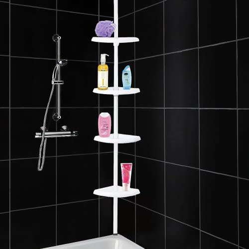 Bathroom Shower Corner Up Right Hanging Pie Rack Caddy Shelf Storage Holder