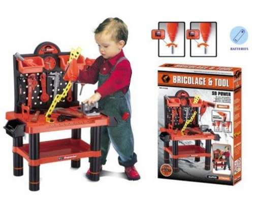 Bricolage Construction Tinker Tool Bench and Tool Set Playset Toy