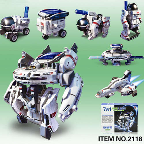 7 In 1 Solar Power Space Fleet Pattern Building Block Assembling DIY