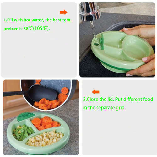 High Quality 3M+ Baby Warm Plate Safe Material Corn Fiber Tableware Dish