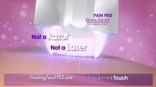 YES Finishing Touch Free Hair Remover with Laser Sensor Light Safely Shaver