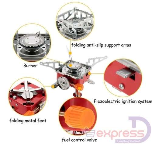 Outdoor Picnic Gas Burner Portable Card Type Camping Stove