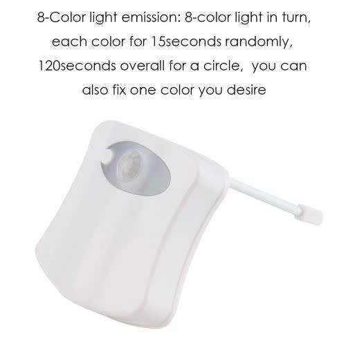 LED Home Toliet Bathroom Human Body Auto Motion Sensor Seat Night Light lamp