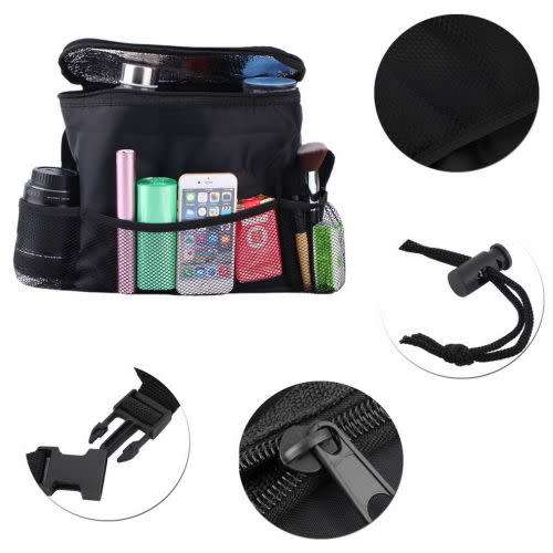 Car Seat Side Back Storage Vehicle Multi Pocket Holder Organizer String Bag Black