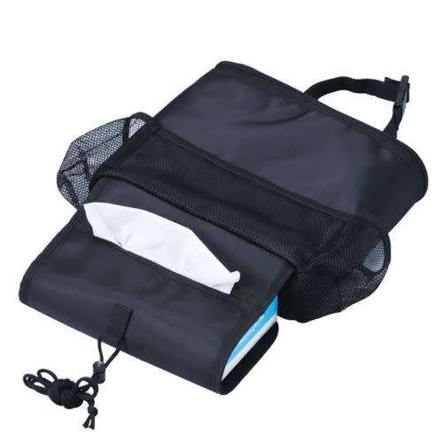 Car Seat Side Back Storage Vehicle Multi Pocket Holder Organizer String Bag Black