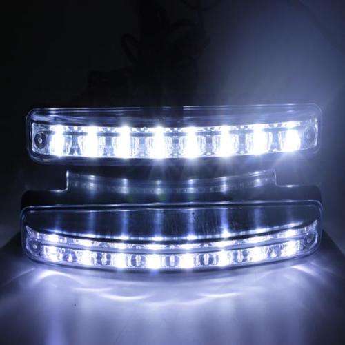 8 LED DRL Daylight Head Lamp Super White 12V DC Car Daytime Running Light 2PCS