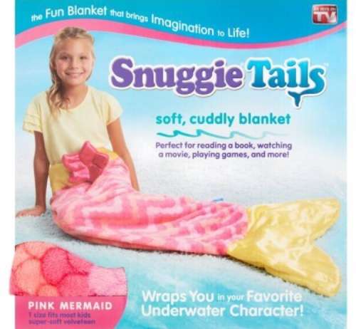 New Snuggie Tails MERMAID Blanket Pink One Size Fits Most - Super Soft Velveteen