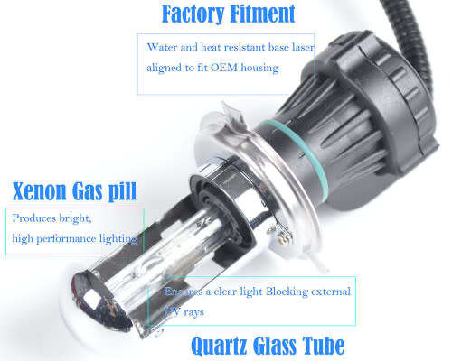 Pair 55W HID Xenon H4-3 Xenon Globe Replacement Bulbs 6000K