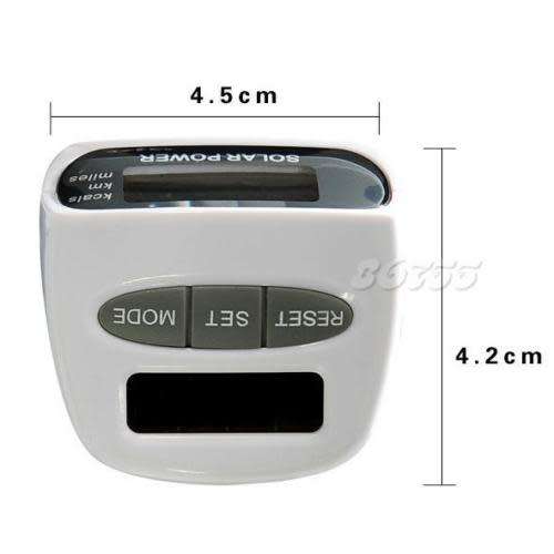 Solar Energy Electronic Sports Pedometer Multi-function Pedometer White MKLG
