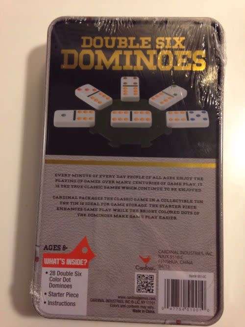 Double Six Dominoes 28 Color Dot Pieces Embossed