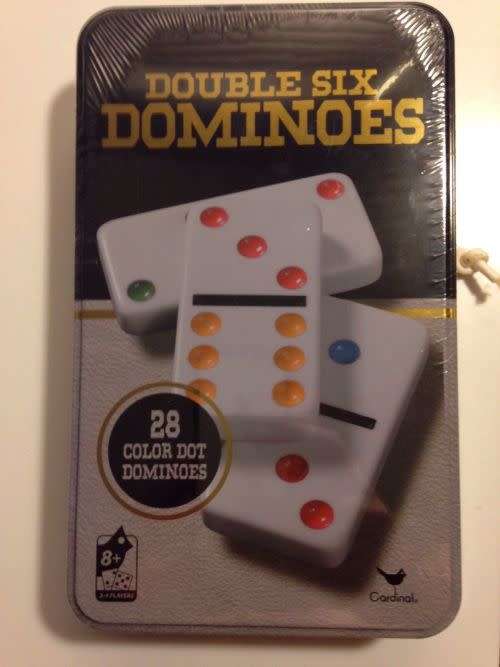 Double Six Dominoes 28 Color Dot Pieces Embossed