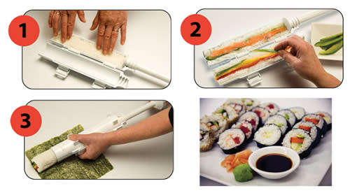 Perfect Sushi Roll Maker Kit Sushezi Rice Roller Mold Mould Chef Kitchen DIY Set