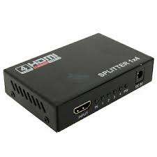 HDMI Splitter 4 In 1 out with Power Adapter- Powered HDMI Splitter for Full HD 1080