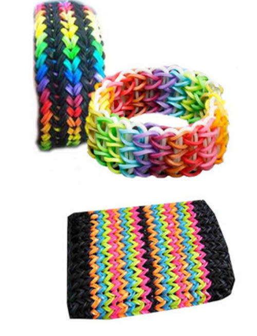 LOOM BAND 4200 ACCESSORY CASE RAINBOW COLOR GLITTER RUBBER CRAFT MAKING KIT