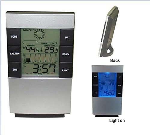 Weather Forecast Clock Digital LCD Temperature Alarm