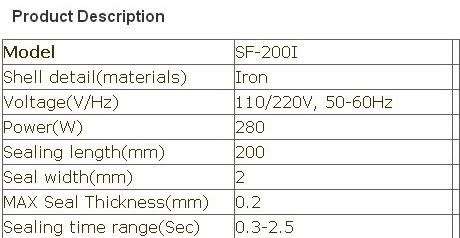 200mm Impulse Sealer