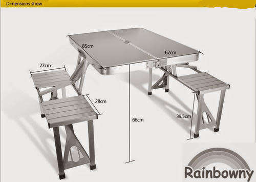 Aluminum picnic table outdoor folding table