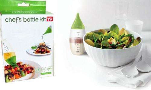 Chef's Bottle Kit~Includes Set of 2 Silicone Squeeze Bottles & 3 Tips