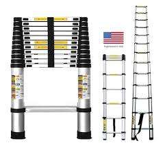 3.8M 13 Steps Aluminum Alloy Portable Extension Telescopic Ladder Single Straight Ladder (KKIKE)
