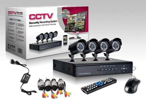 Complete 4 Channel Security Surveillance System With Internet & 3G Phone Viewing (KKHKE)