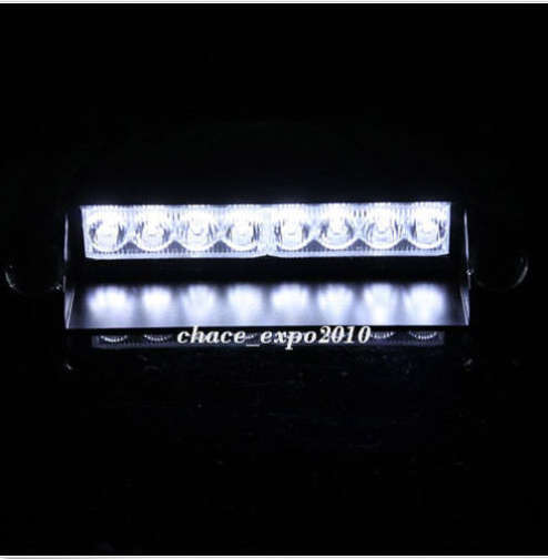 8 LED Strobe White Amber Emergency Vehicle Car Flash Light Warning Dash 3 Modes