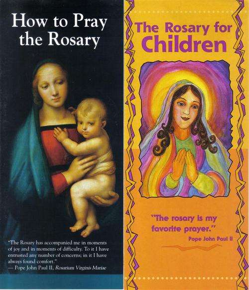 2 rosary leaflets pamphlets Rosary for children Catholic new