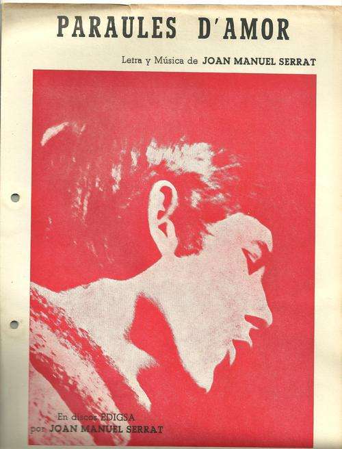 PARAULES D'AMOR- JOAN MANUEL SERRAT (SHEET MUSIC)