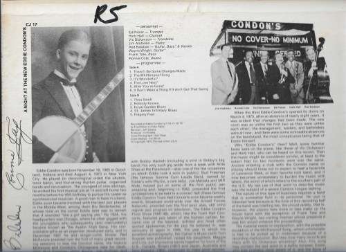 a night at the new condon`s- red balaban and the cats (lp)