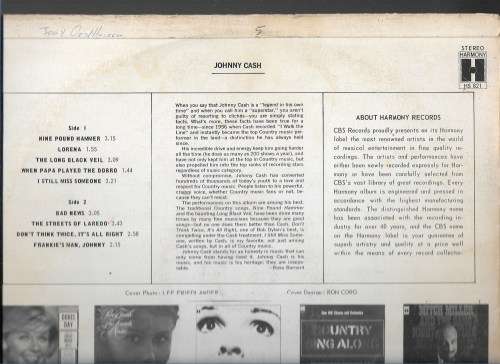 JOHNNY CASH - JOHNNY CASH (LP)