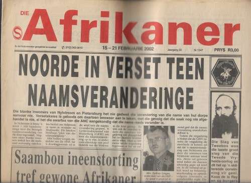 DIE AFRIKAANER- TWEE OUD KOERANTE