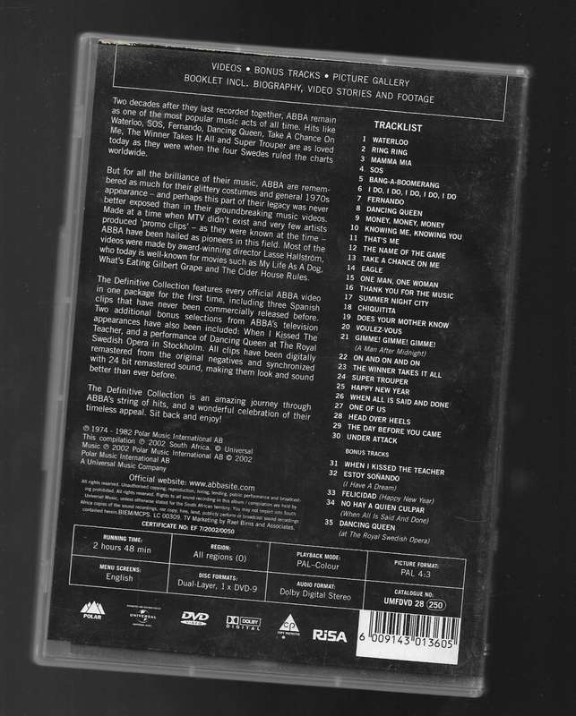 ABBA- THE DEFINITIVE COLLECTION (dvd)