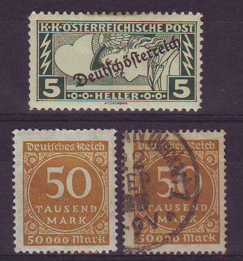 AUSTRIA EXPRESS STAMP & GERMANY - 50 000 TAUSEND MARK - MINT & FINE USED