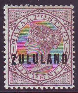 ZULULAND - 1893 - 6d - MINT(**) - OWN GUM - CV R1700 (SACC 2009)