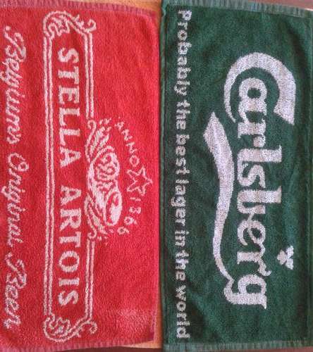 5 X OLD BRITISH BAR TOWELS