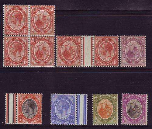 UNION - KGV - VARIETIES: TETE BECHE GUTTER PAIR, INVERTED WATERMARKS