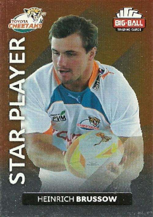 HEINRICH BRUSSOW - 2012 BIG BALL RUGBY STAR PLAYER CARD 055