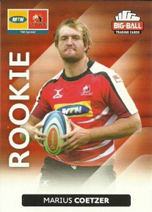 MARIUS COETZER - 2012 BIG BALL RUGBY ROOKIE CARD 136